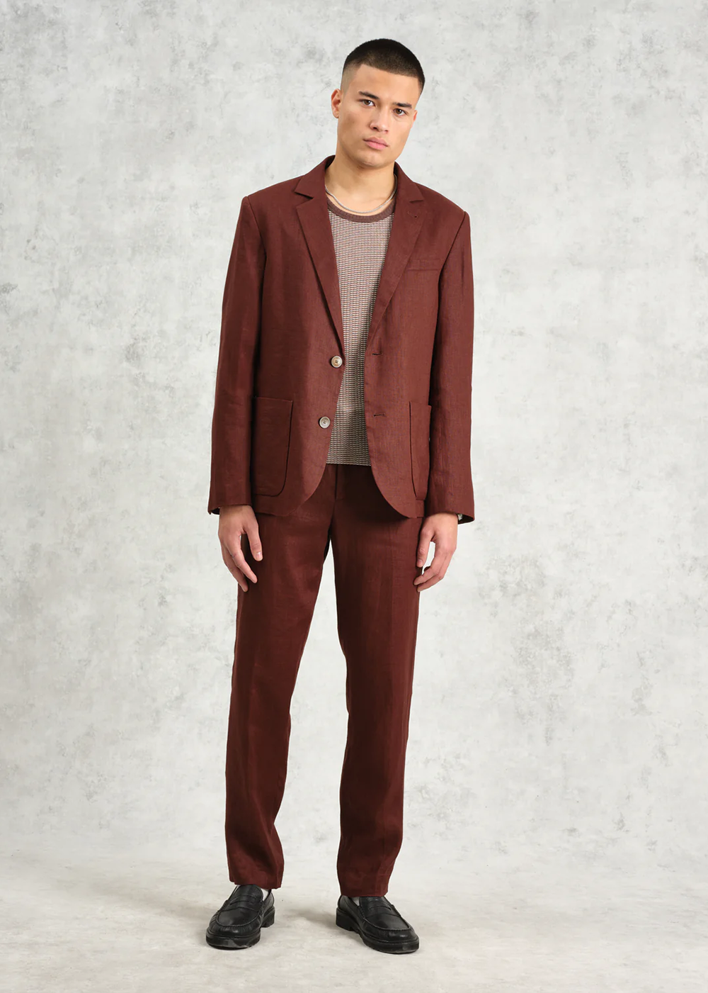 Alp Linen Trouser - Merlot - Wax London Canada - Danali