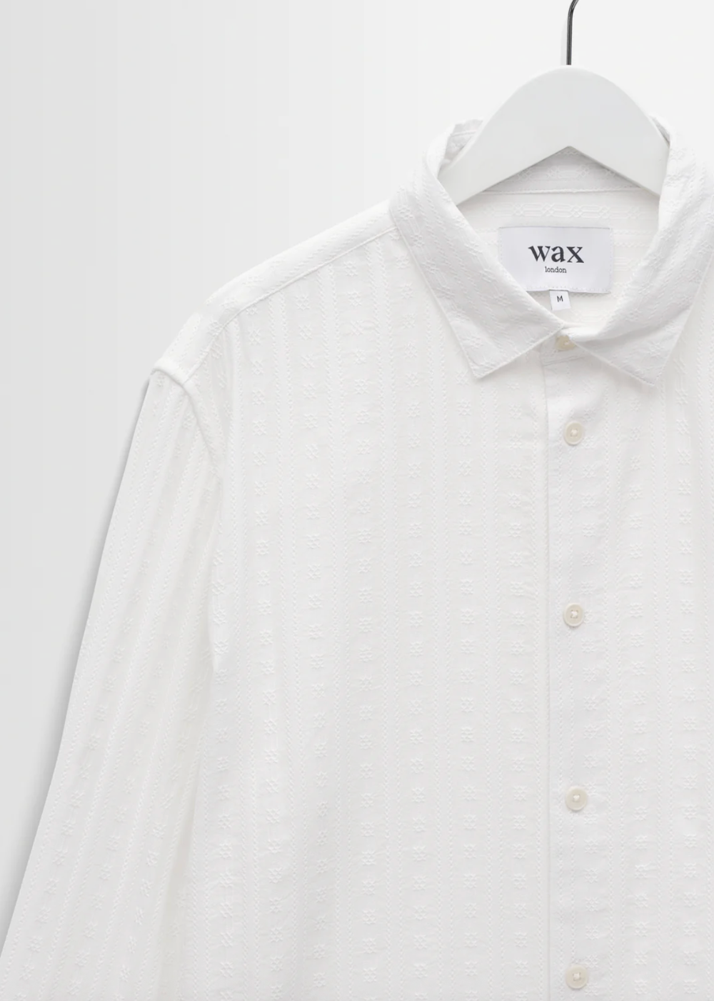 Dartford LS Shirt Dobby Stripe Cotton - White - Wax London Canada - Danali