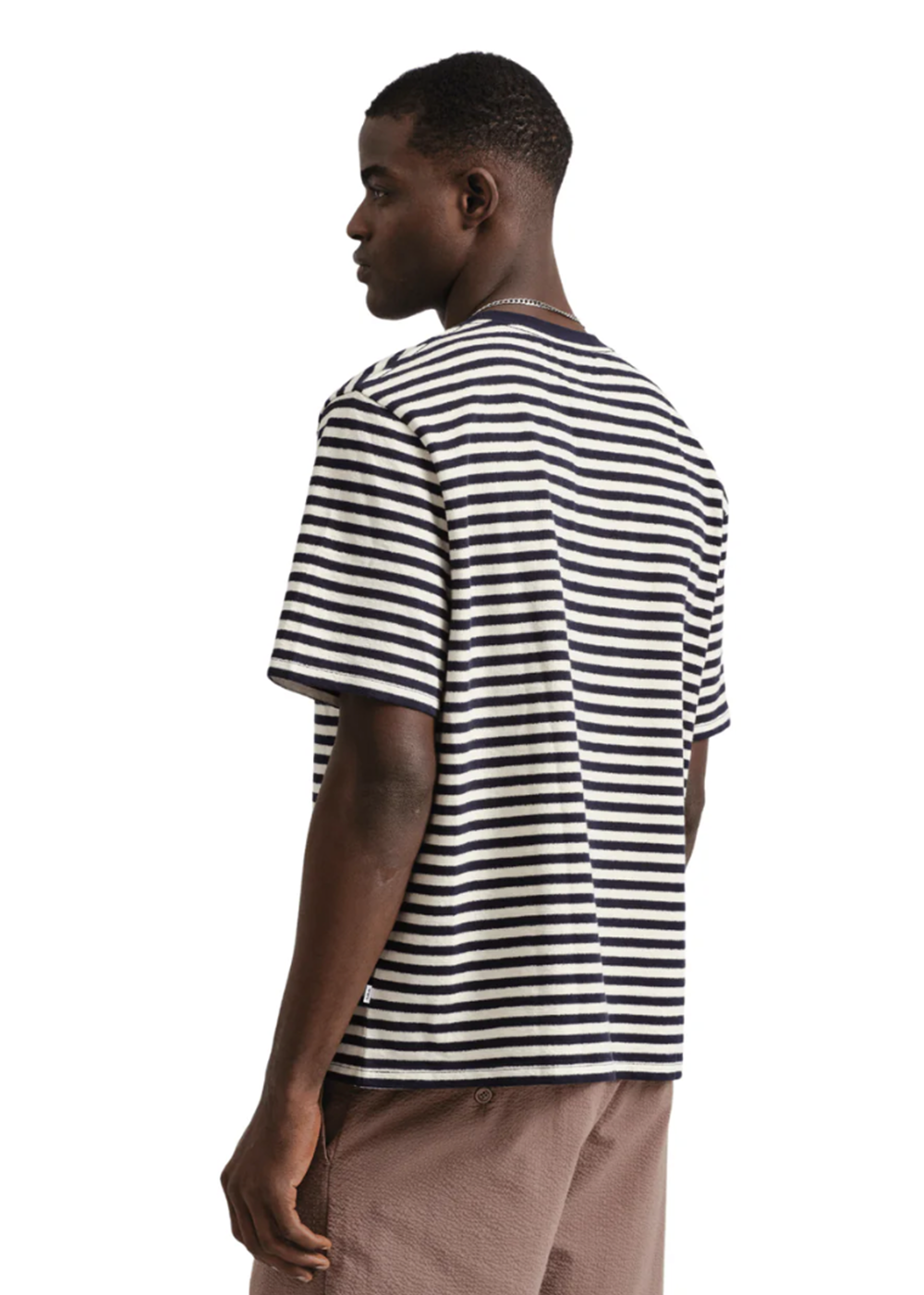 Wax London Dean Jolt Stripe Deck Short Sleeve Tee Navy Ecru - Danali