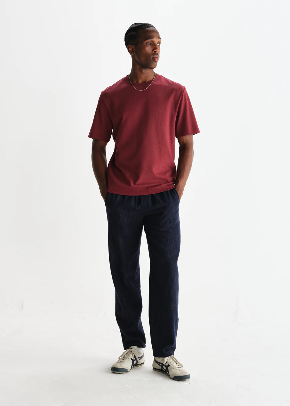 Dean Short Sleeve T-Shirt - Burgundy - Wax London Canada - Danali