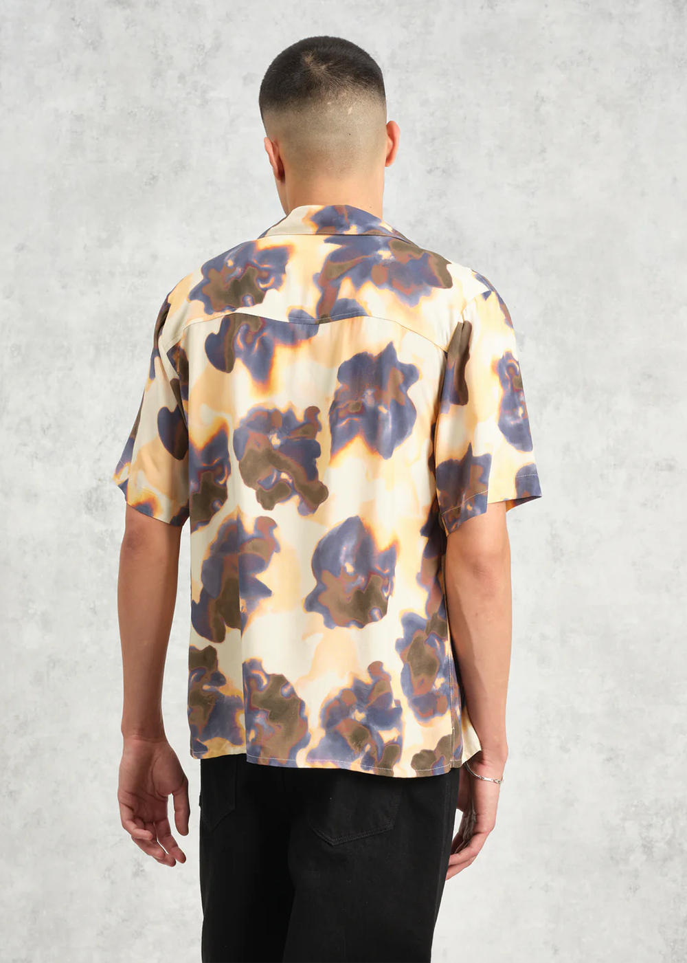 Didcot SS Shirt Blur Floral - Peach/Blue - Wax London Canada - Danali