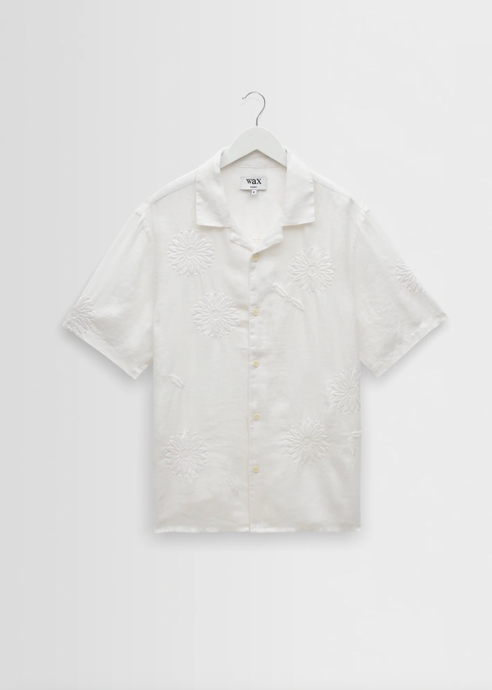 Didcot SS Shirt Chunky Flower - White - Wax London Canada - Danali