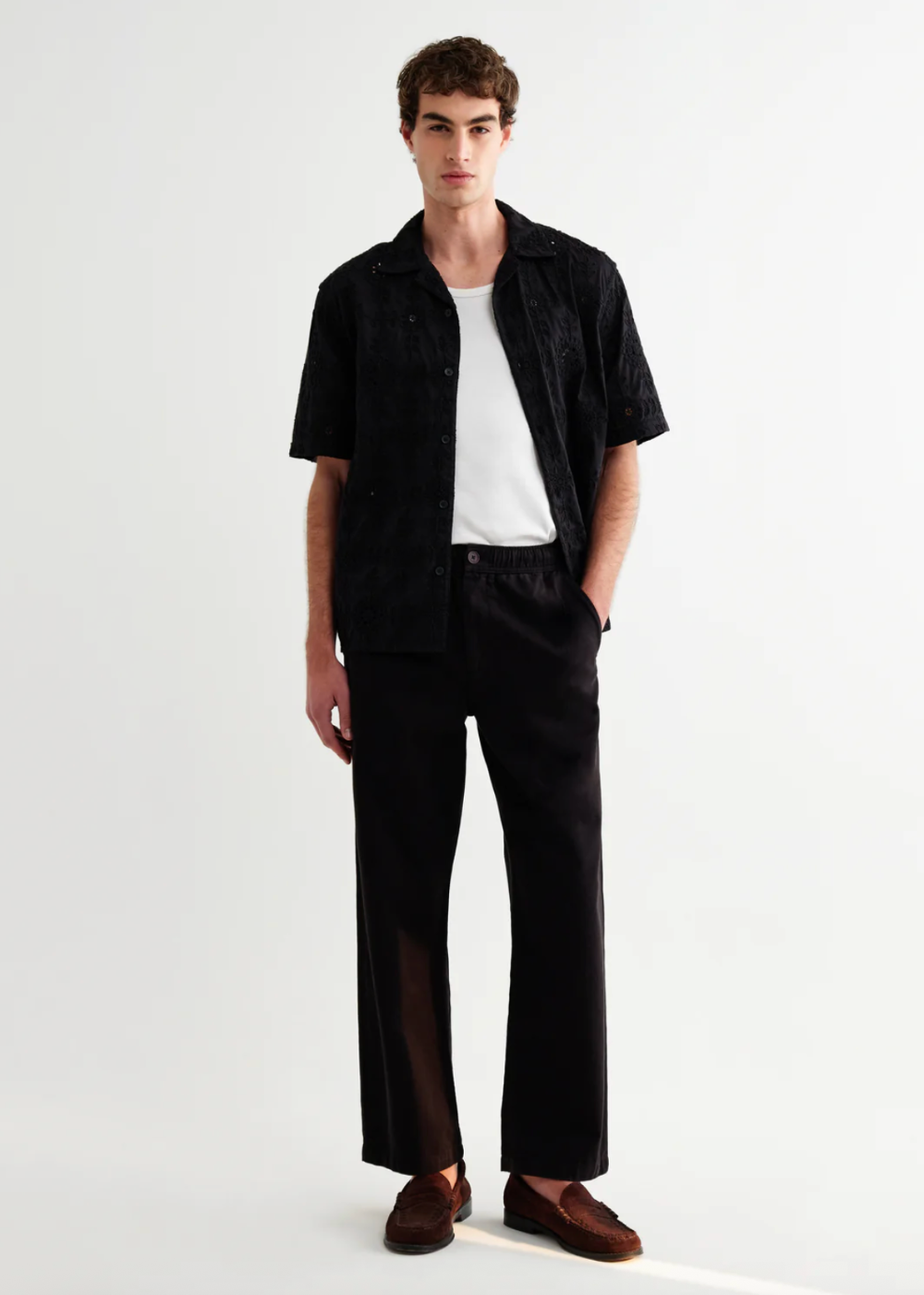 Didcot SS Shirt Heavy Corded Lace - Black - Wax London Canada - Danali