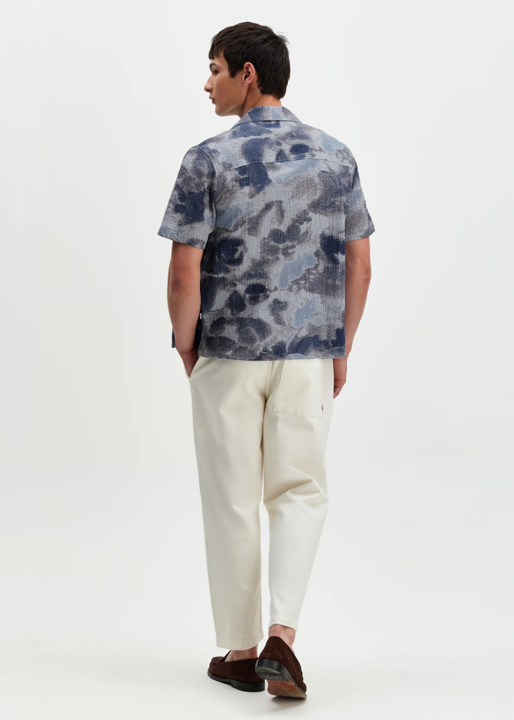 Didcot SS Shirt Watercolour Print - Blue - Wax London Canada - Danali