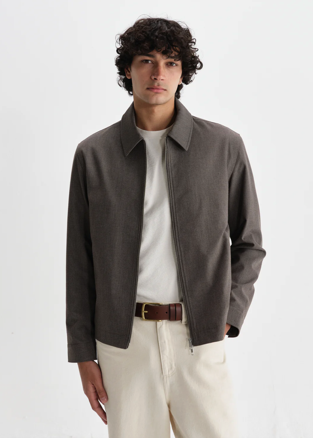 Eldon Jacket Micro Puppytooth - Brown - Wax London Canada - Danali