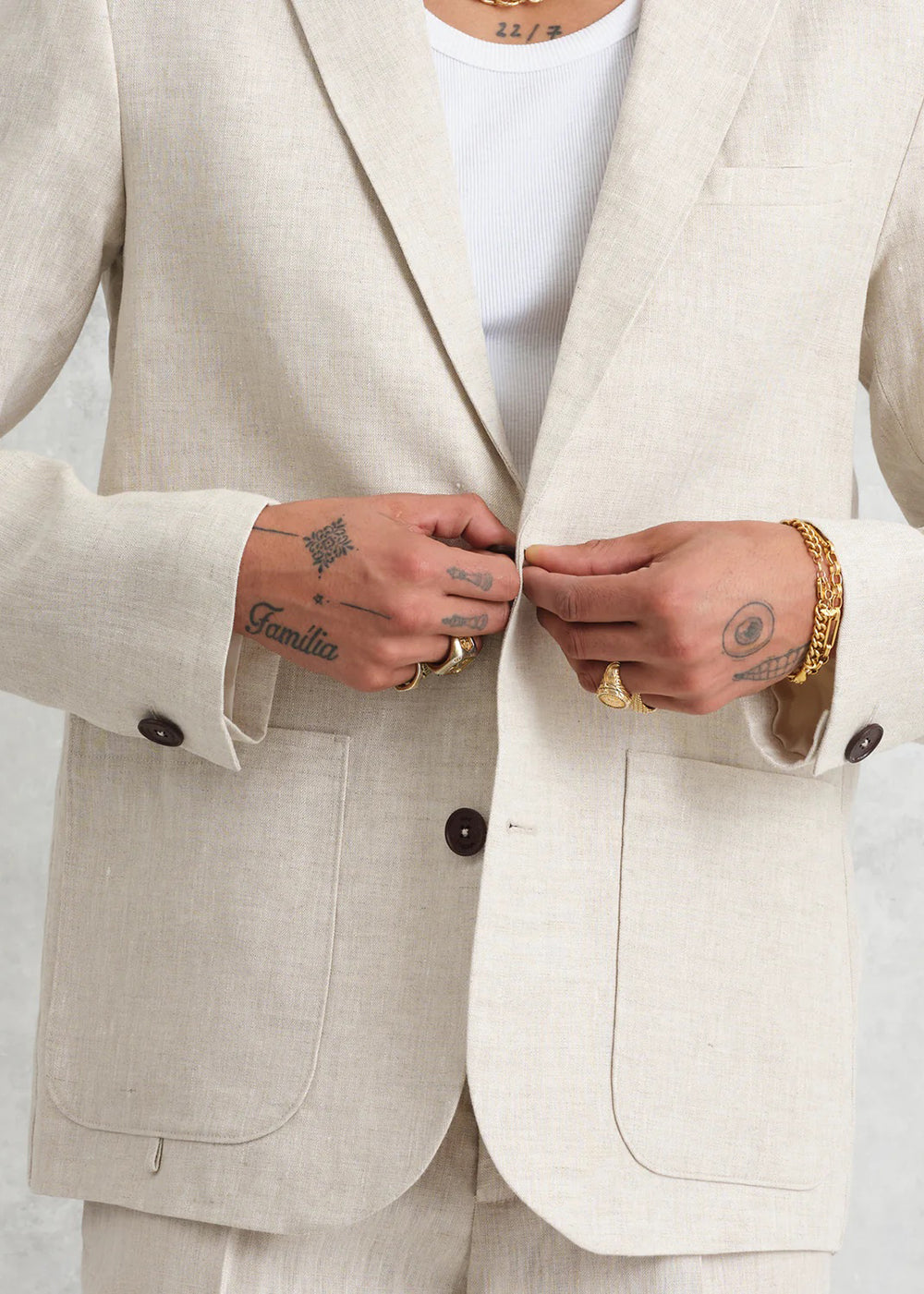 Fintry Linen Blazer - Natural - Wax London Canada - Danali