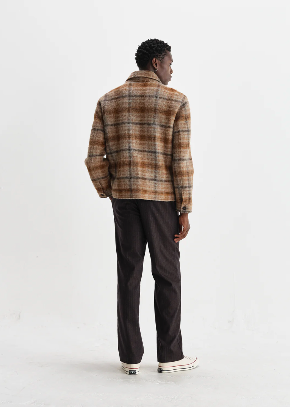 Heath Jacket Drawn Check - Natural/Tan - Wax London Canada - Danali