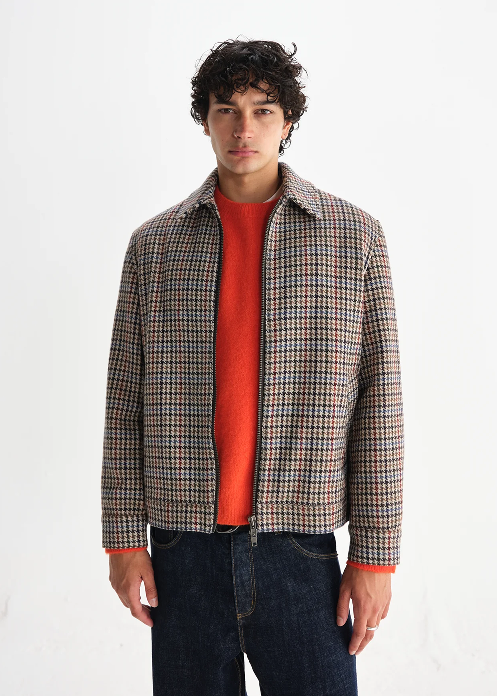 Heath Jacket Houndstooth Check - Natural/Multi - Wax London Canada - Danali