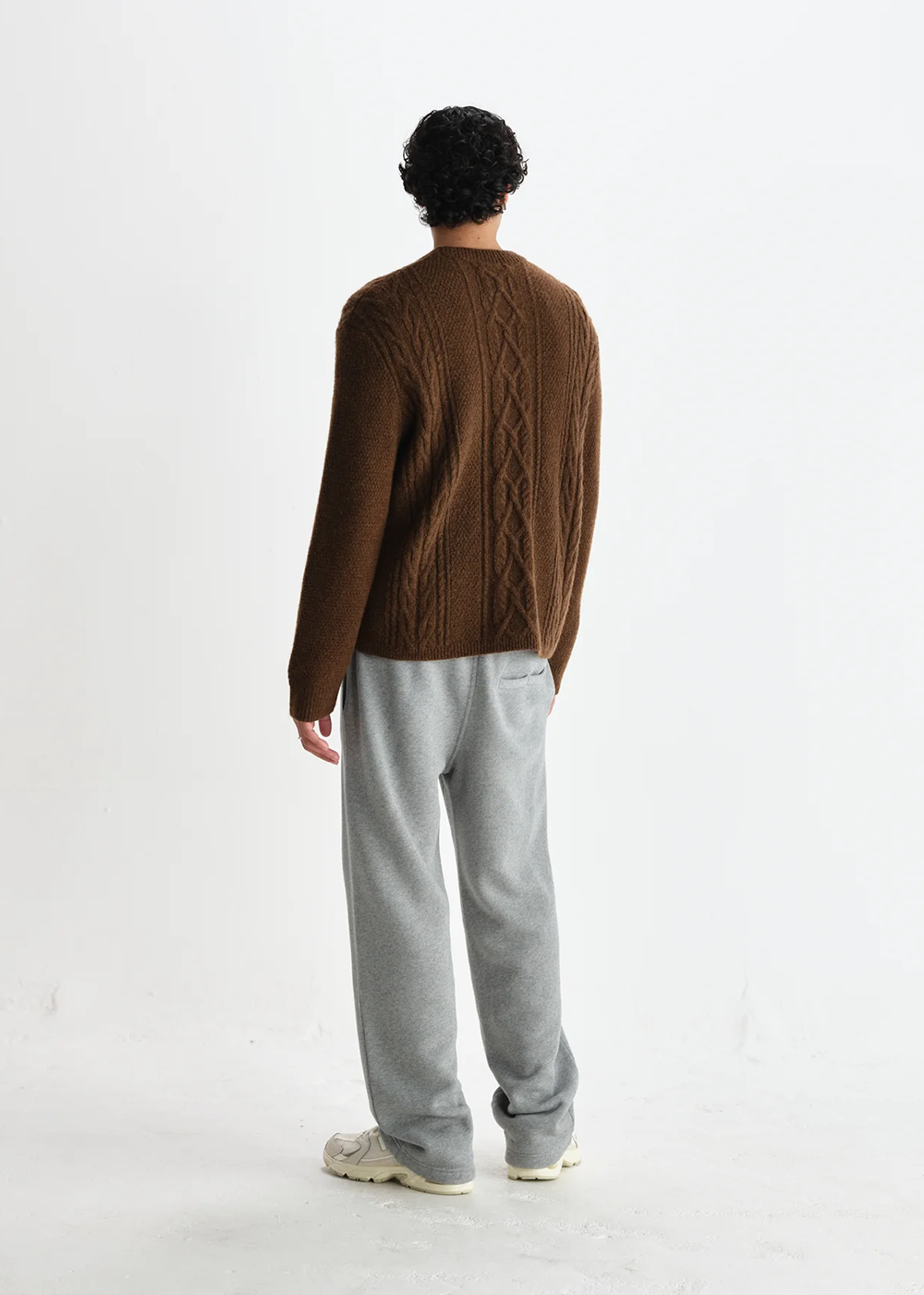 Hyatt Brush Cable Sweater - Brown - Wax London Canada - Danali