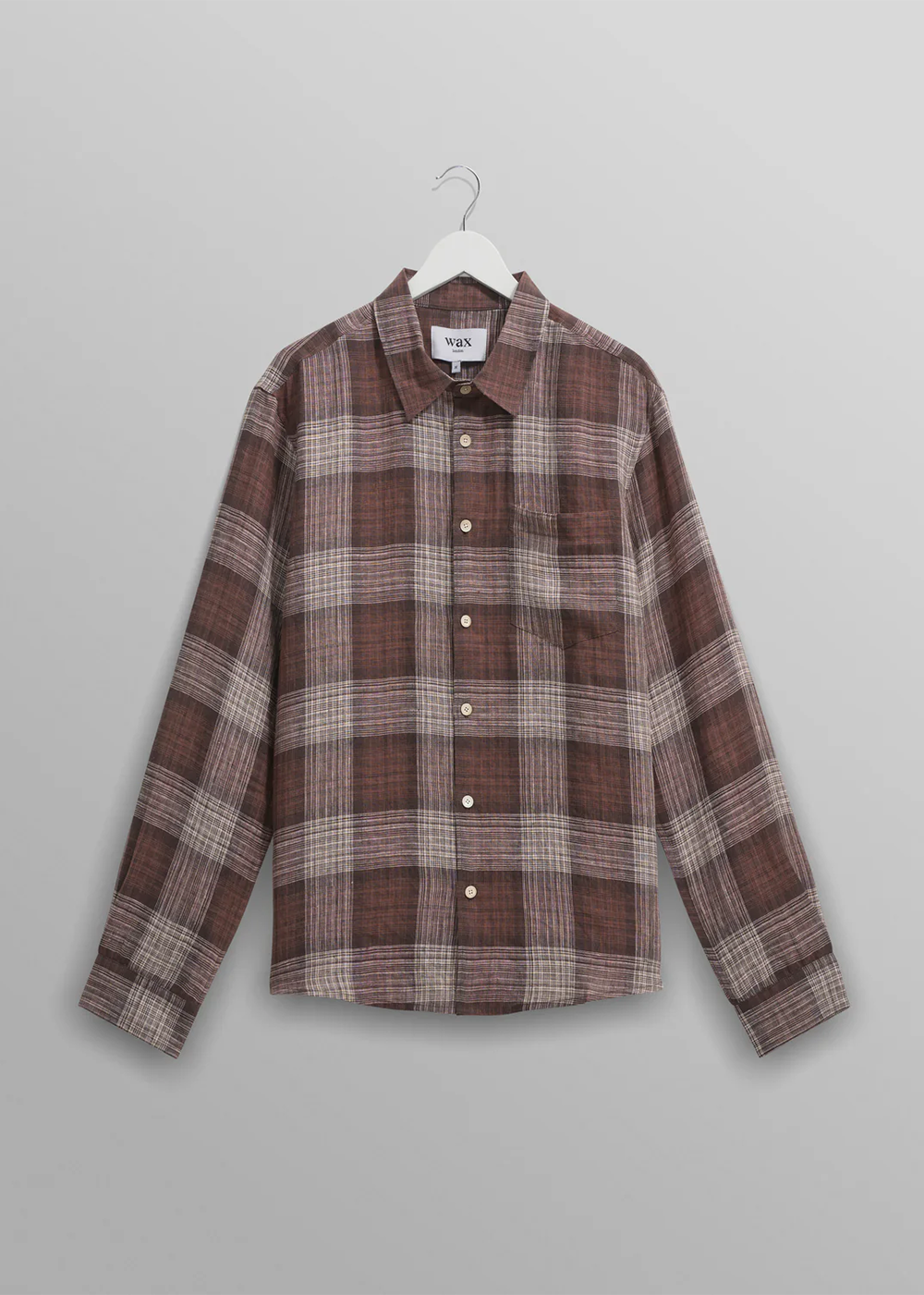 Jaunt LS Shirt Linen Check - Brown - Wax London Canada - Danali