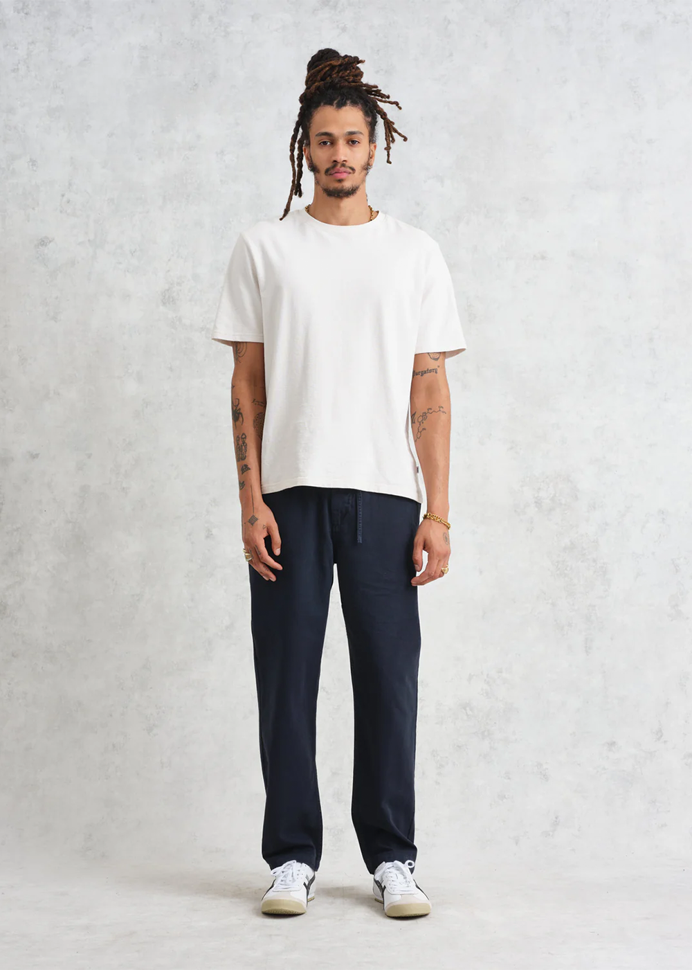 Kurt Cotton Twill Trouser - Longer Leg - Navy - Wax London Canada - Danali