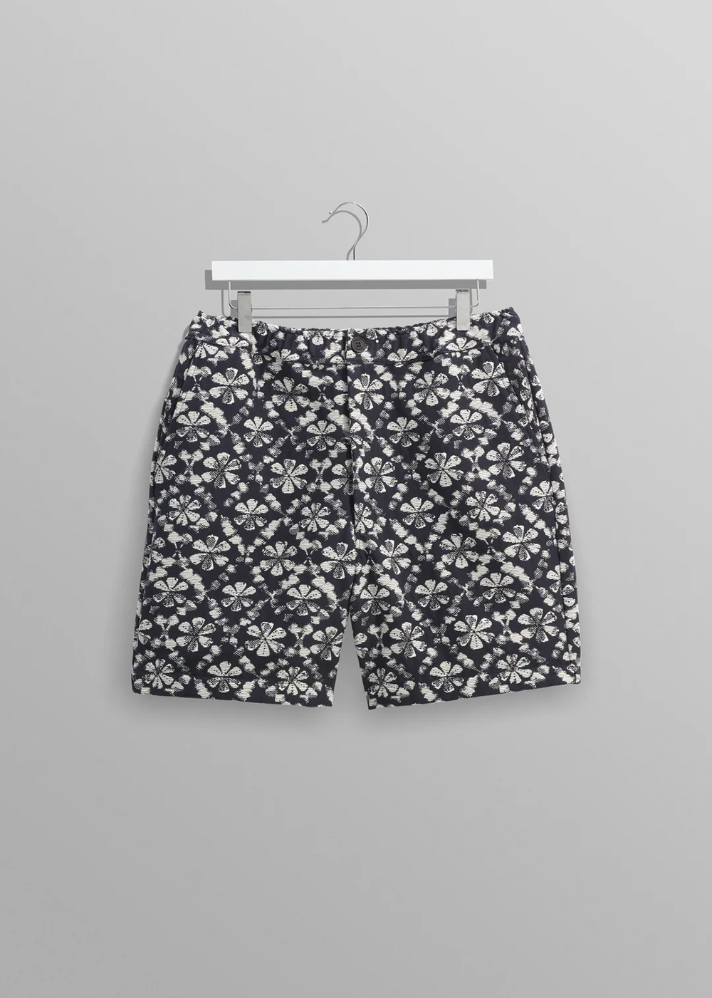 Kurt Short Flower Stamp Jacquard - Navy/Ecru - Wax London Canada - Danali