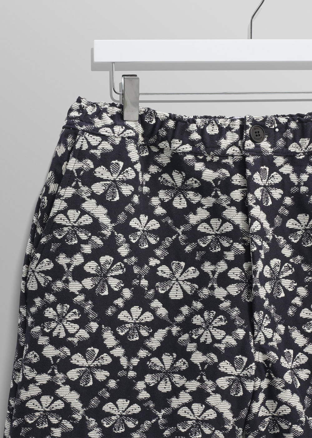 Kurt Short Flower Stamp Jacquard - Navy/Ecru - Wax London Canada - Danali