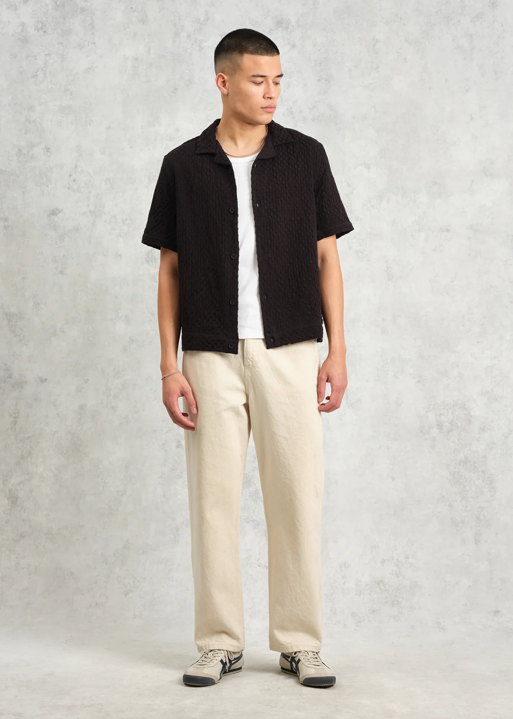 Lido SS Shirt Box Dobby - Black - Wax London Canada - Danali