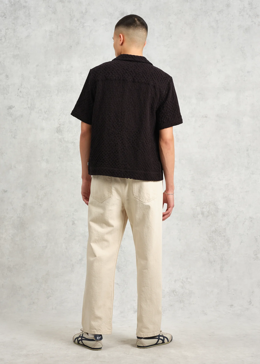 Lido SS Shirt Box Dobby - Black - Wax London Canada - Danali