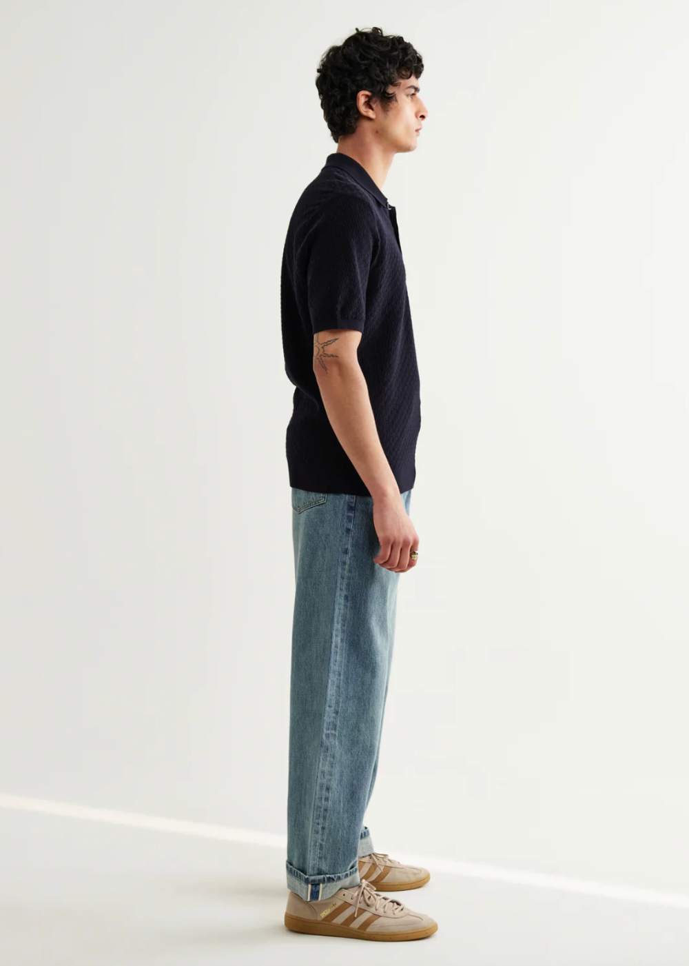 Naples SS Polo Retro Diamond Cotton - Navy - Wax London Canada - Danali