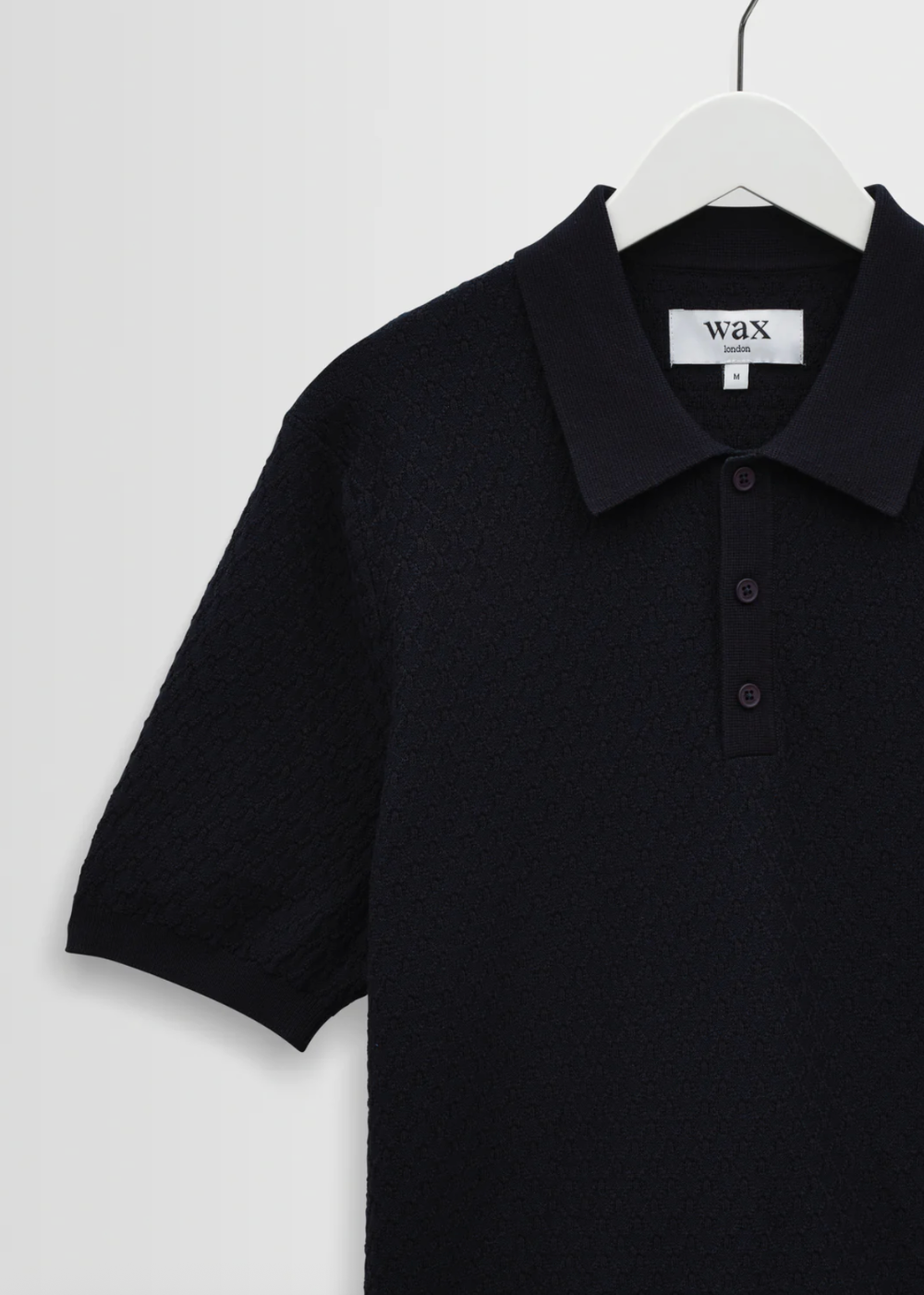 Naples SS Polo Retro Diamond Cotton - Navy - Wax London Canada - Danali