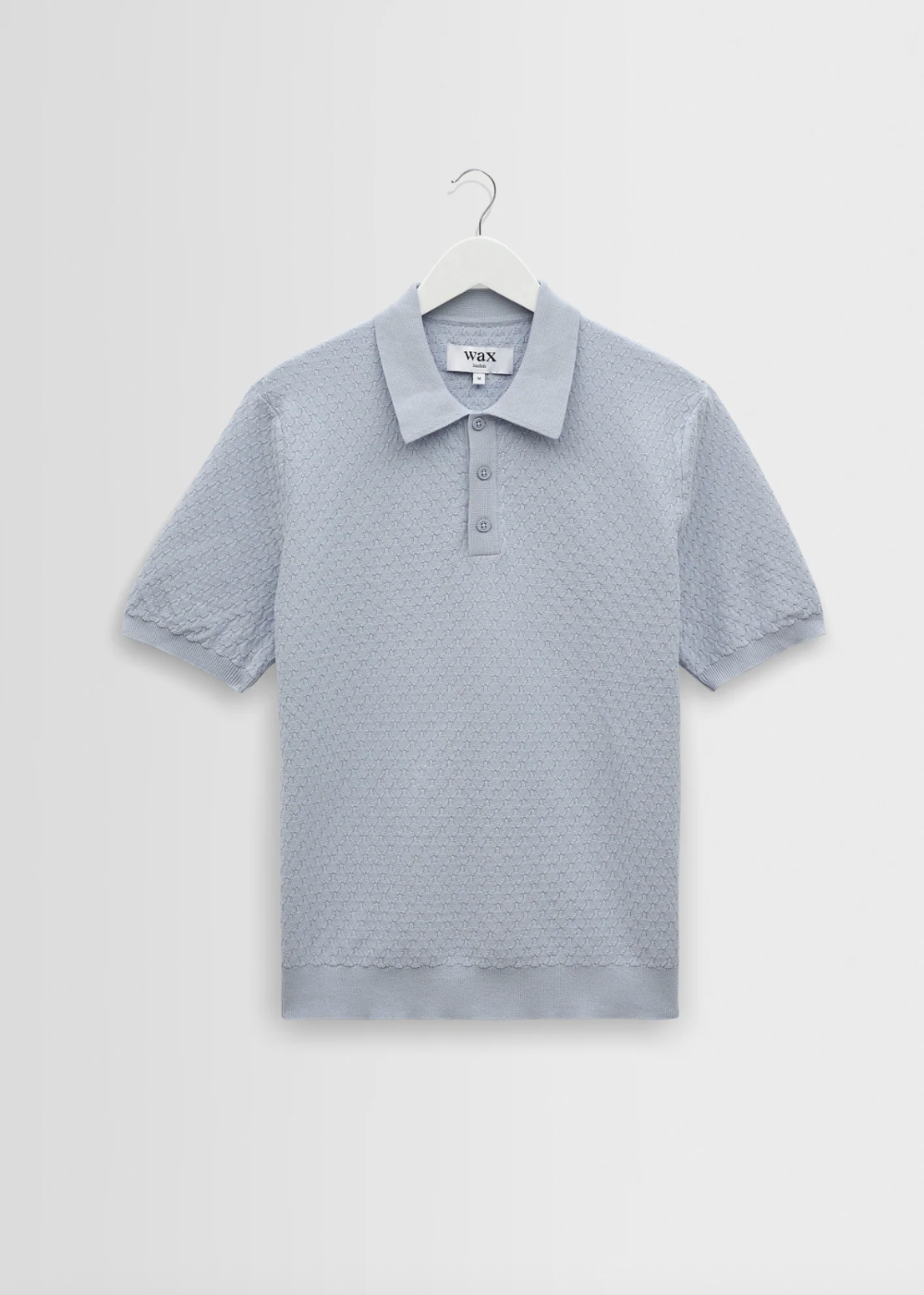 Naples SS Polo Retro Diamond Cotton - Pale Blue - Wax London Canada - Danali