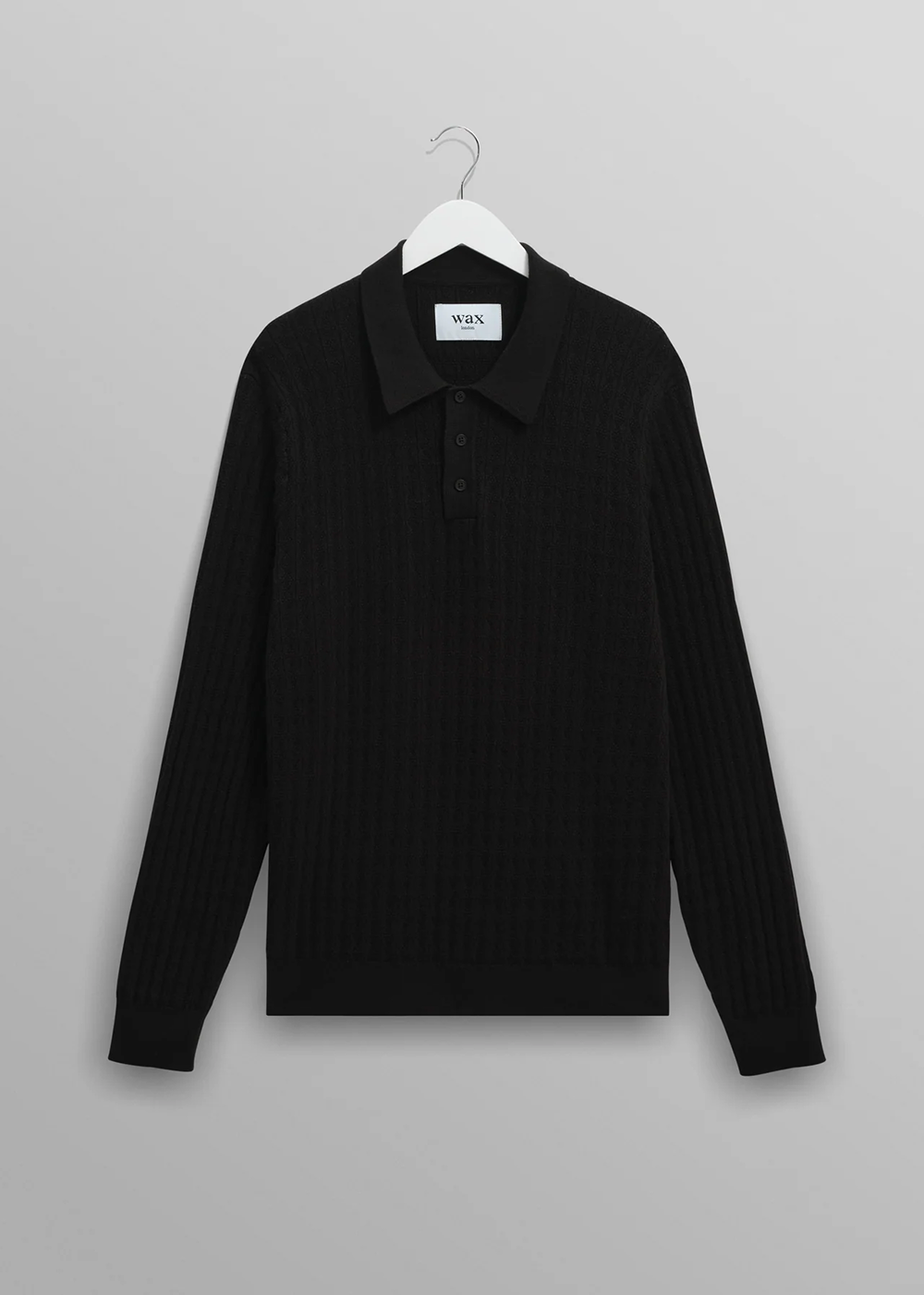 Oban Diamond Stripe Polo - Black - Wax London Canada - Danali