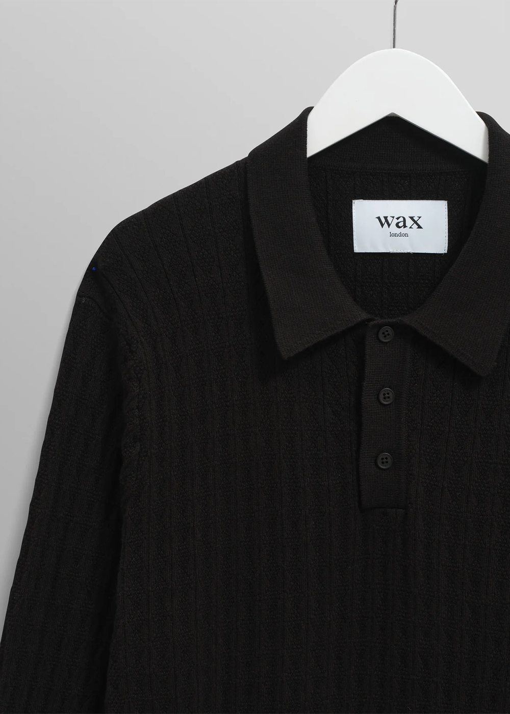 Oban Diamond Stripe Polo - Black - Wax London Canada - Danali