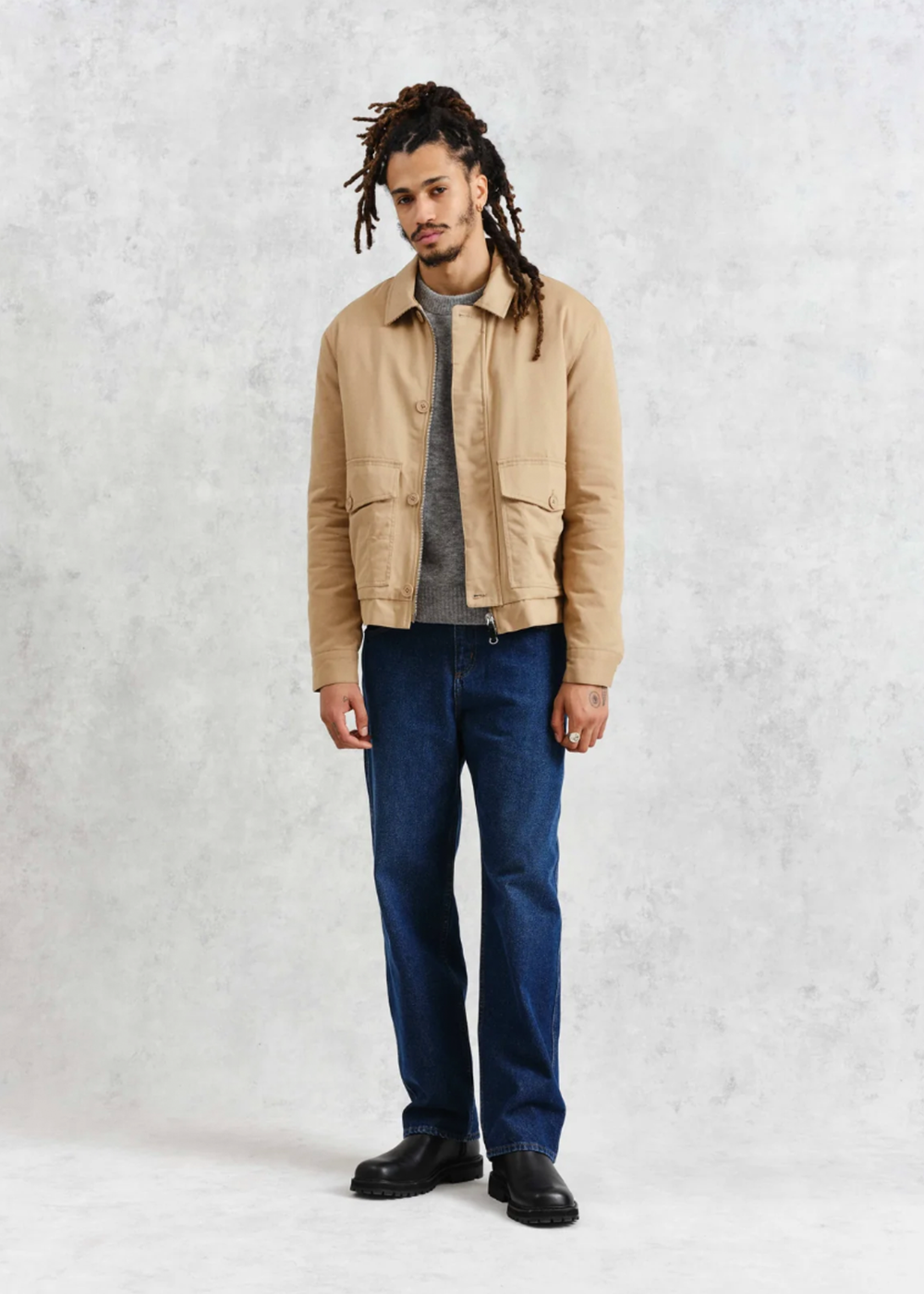 Orkney Peached Twill Jacket - Beige - Wax London Canada - Danali