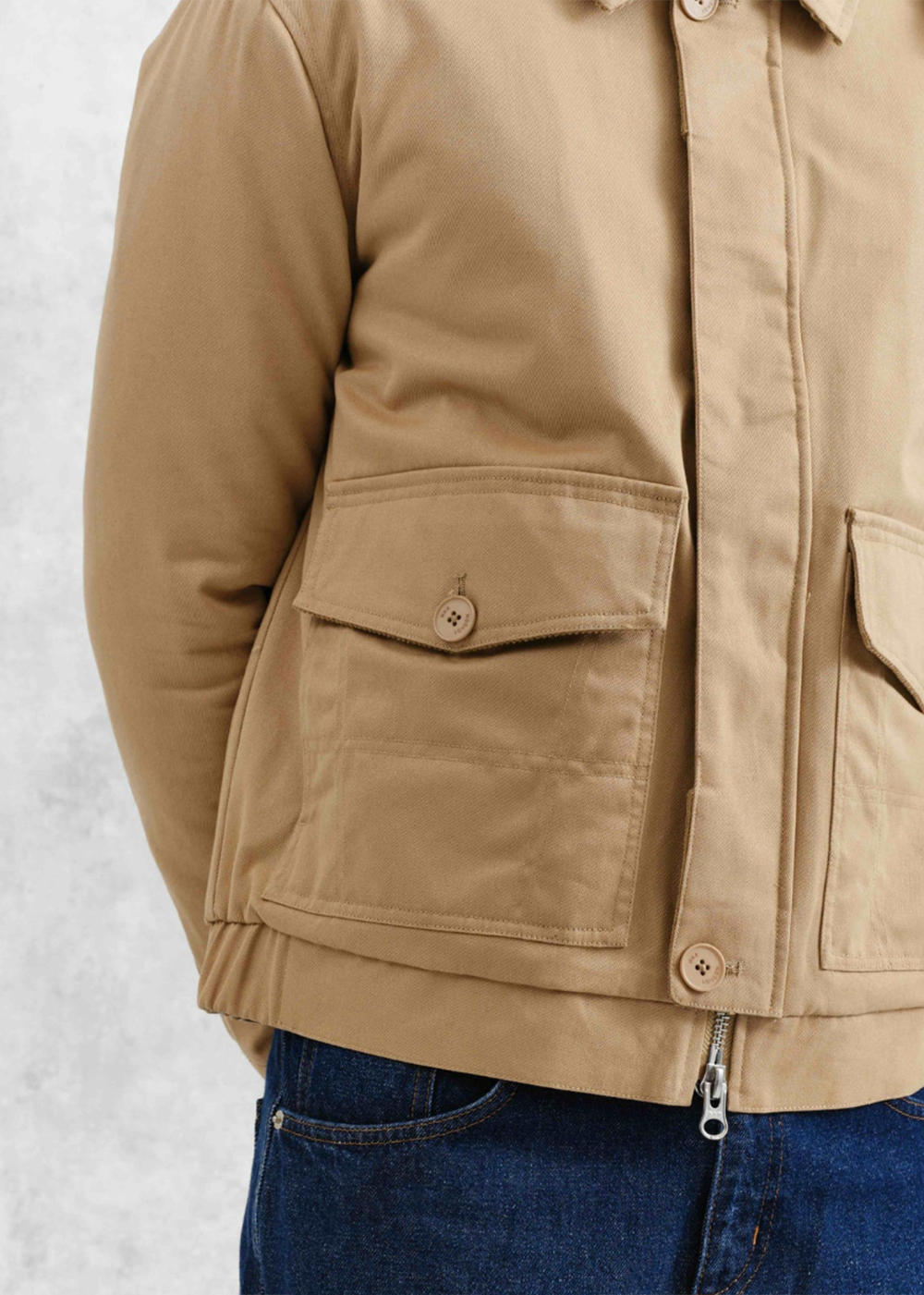 Orkney Peached Twill Jacket - Beige - Wax London Canada - Danali