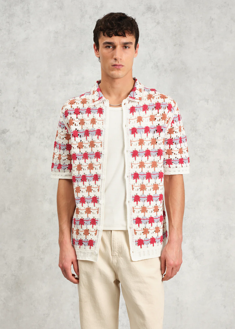 Porto Shirt Splash Ecru - Multi - Wax London Canada - Danali