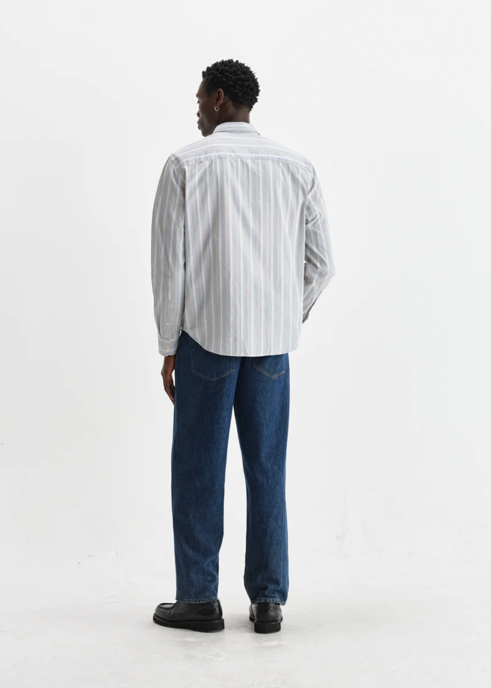 Shelly Shirt Poplin Dobby Stripe - Light Blue - Wax London Canada - Danali