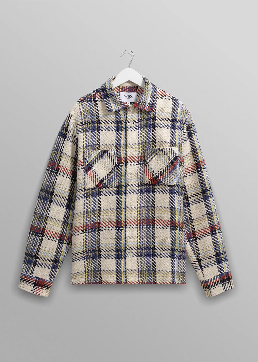 Whiting Overshirt Jazz Weave - Ecru/Multi - Wax London Canada - Danali
