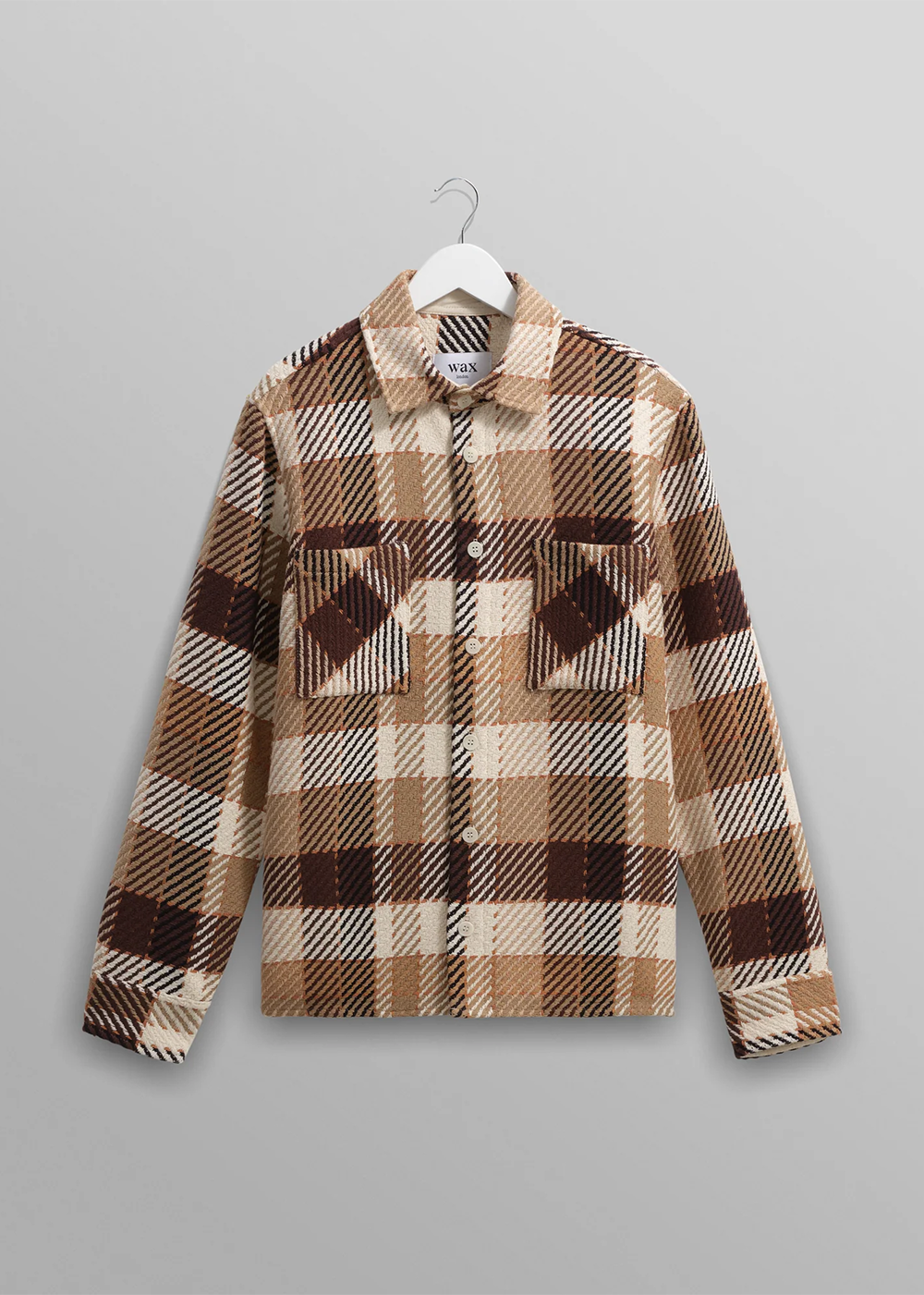 Whiting Overshirt Pike Check - Natural/Black - Wax London Canada - Danali
