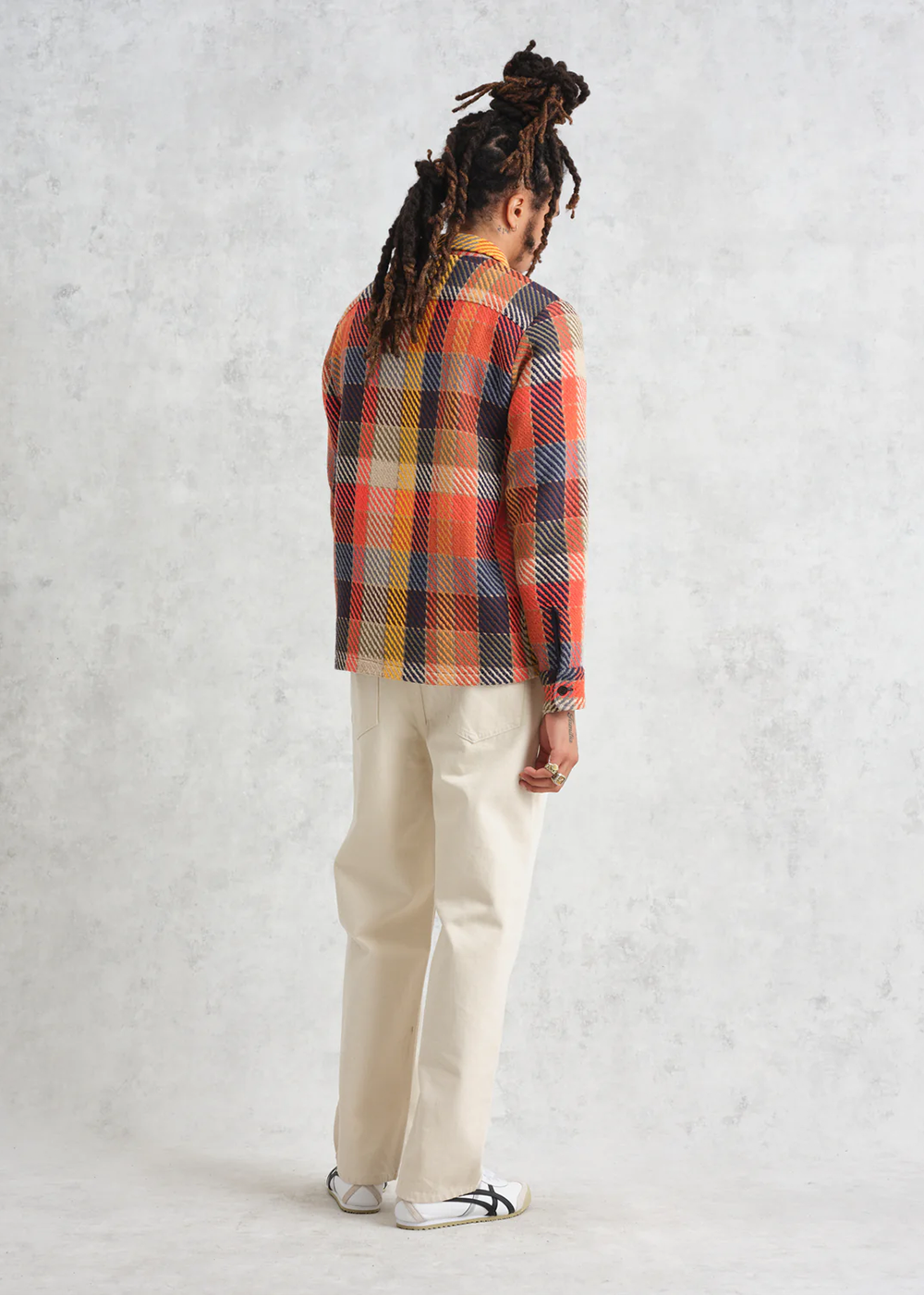 Whiting Overshirt Pike Check - Orange Multi - Wax London Canada - Danali