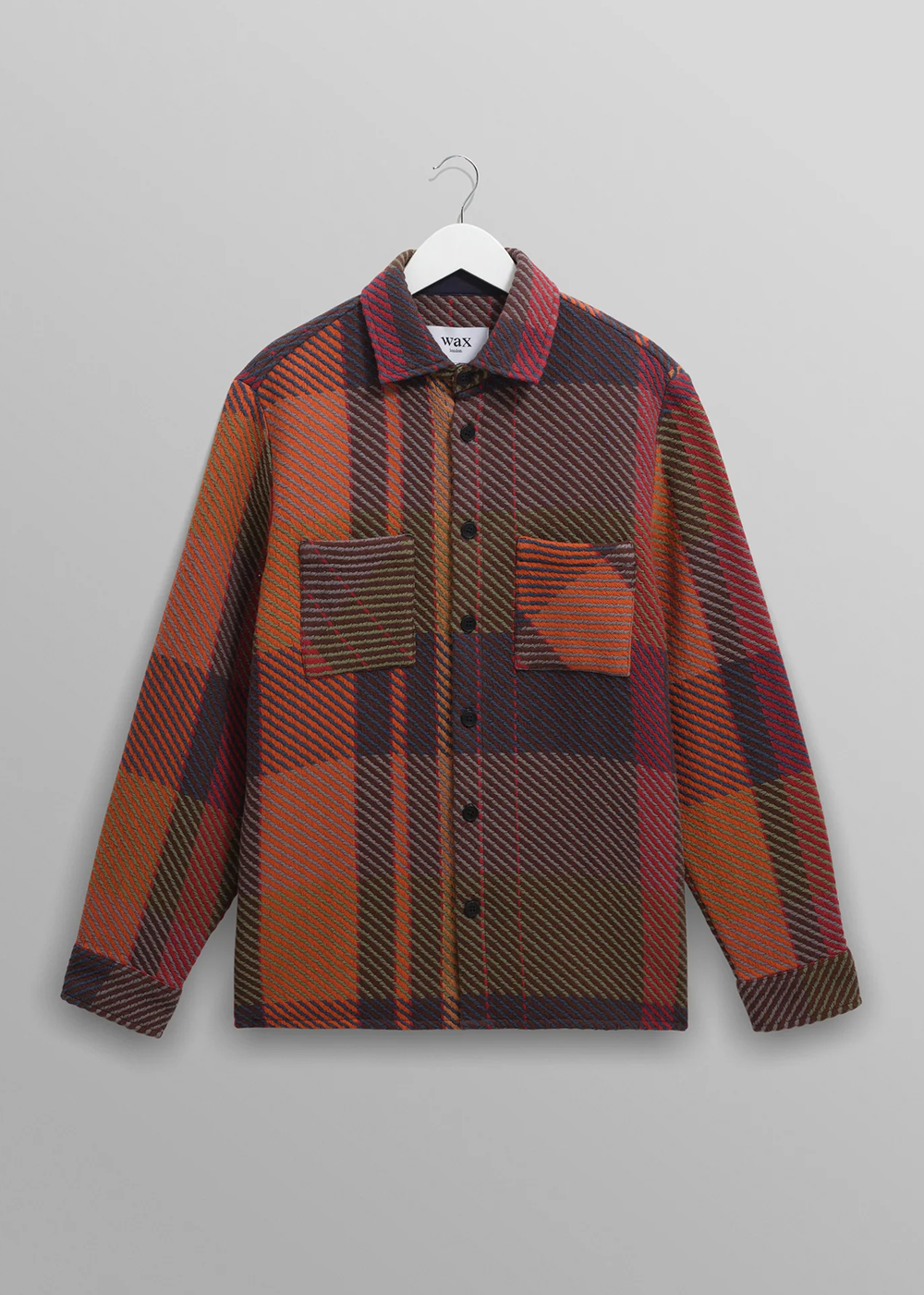 Whiting Overshirt Tempo Check - Orange Multi - Wax London Canada - Danali