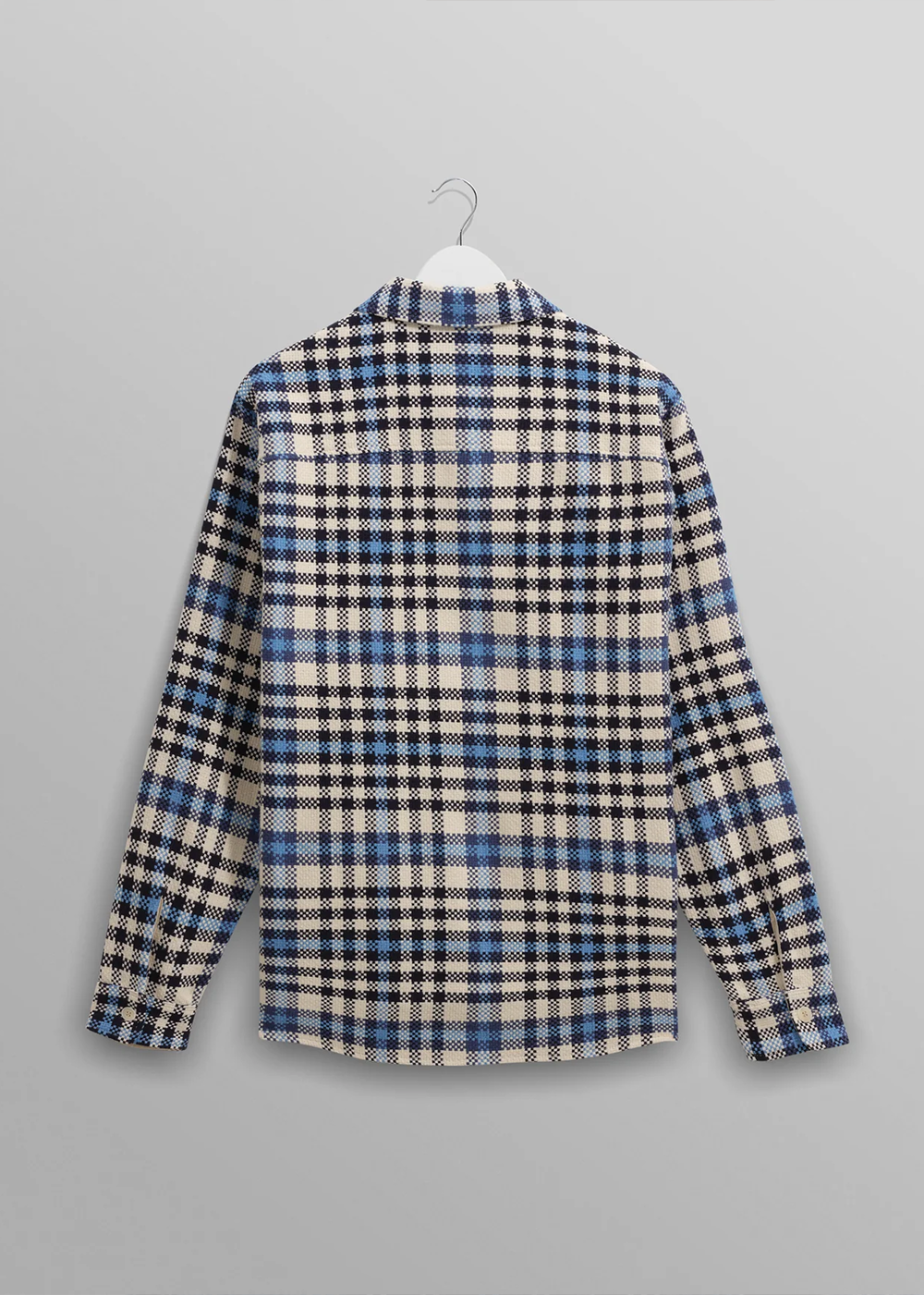 Wax London Whiting Strand Check Overshirt Ecru Blue - Danali