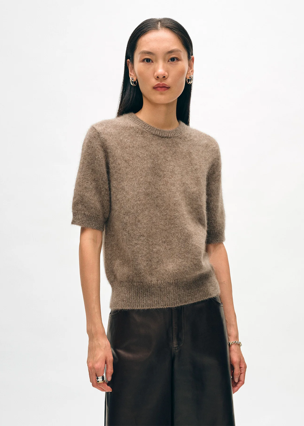 Brushed Cashmere Tee - Taupe - White and Warren Canada - Danali