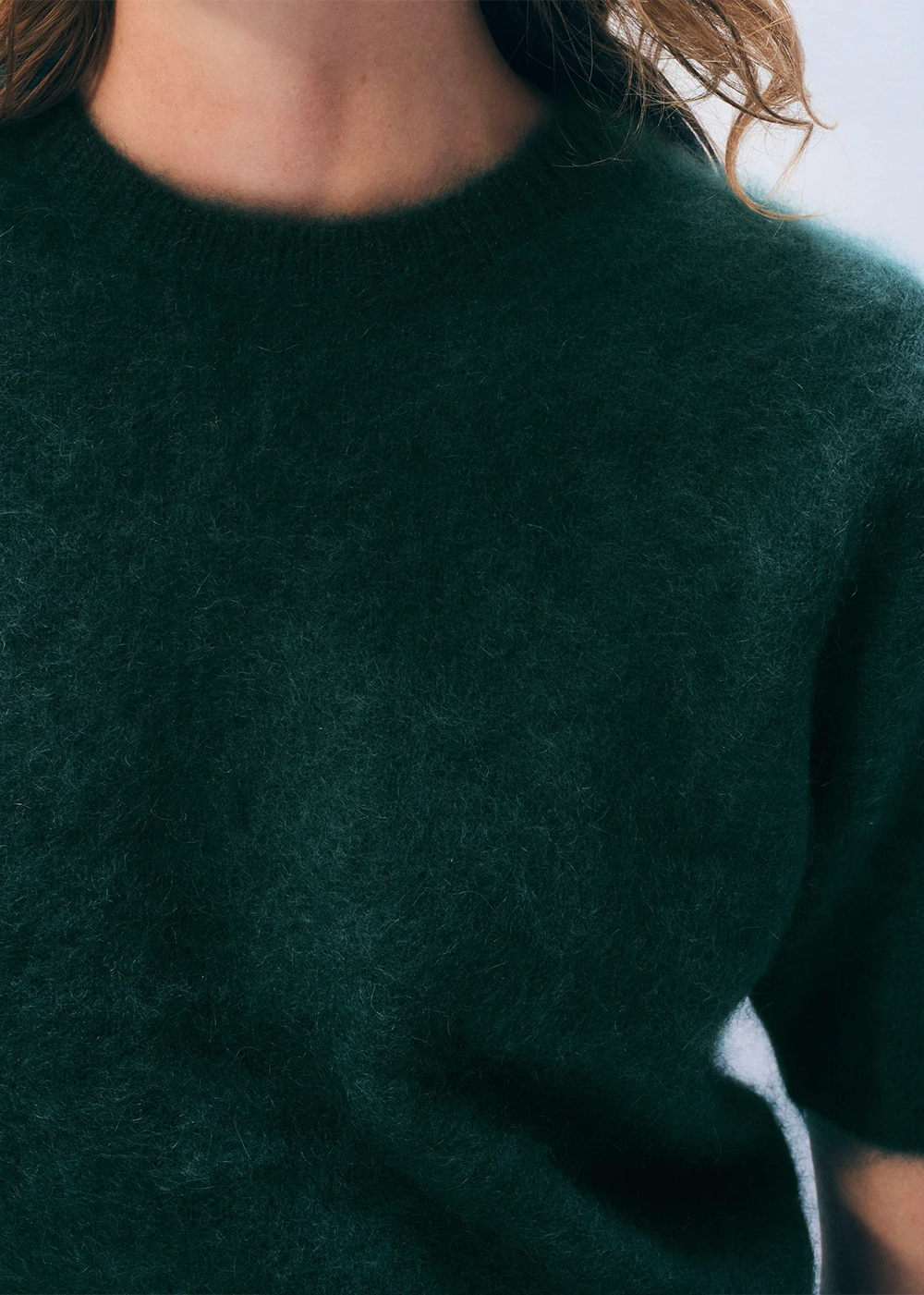 Brushed Cashmere Tee - Tealwood Green - White + Warren Canada - Danali