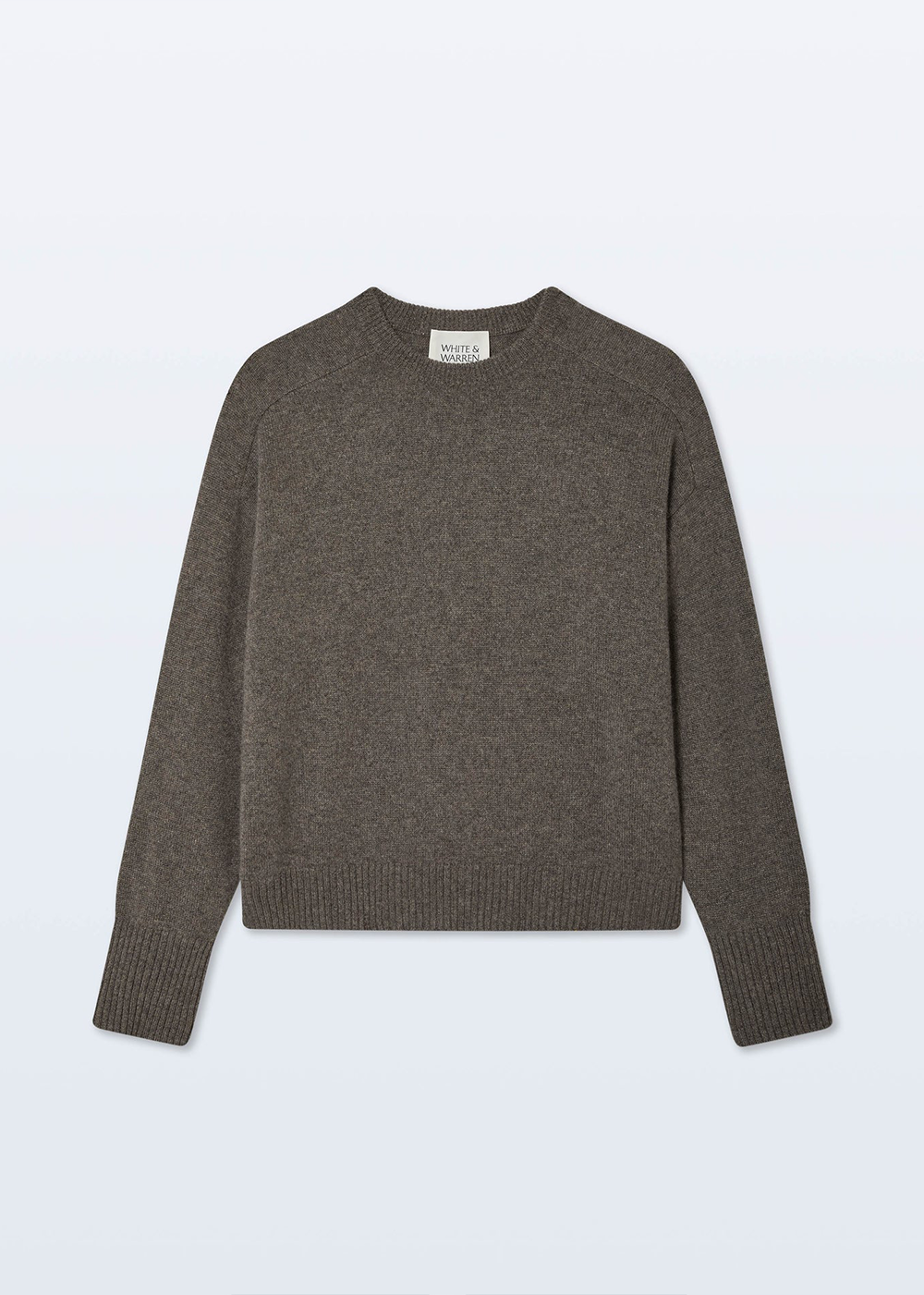Cashmere Saddle Sleeve Crewneck - Ashen Brown - White + Warren Canada - Danali