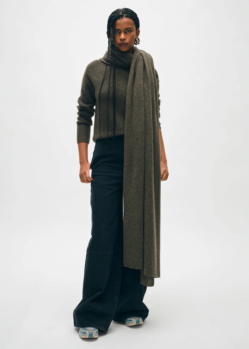 Cashmere Travel Wrap - Thyme Heather - White + Warren Canada - Danali