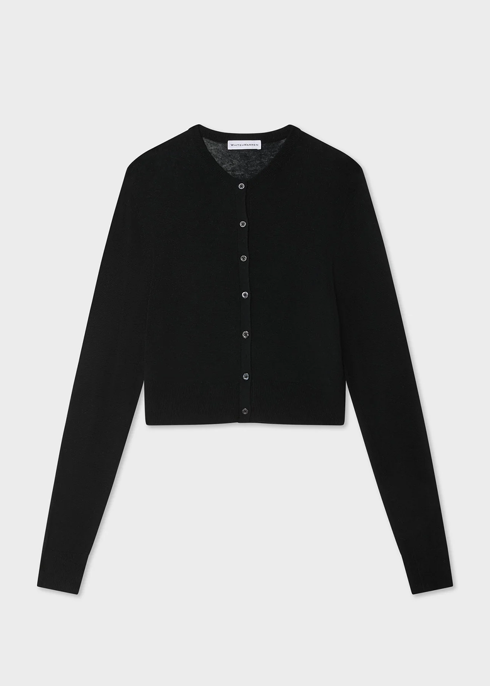 Superfine Cashmere Blend Button Cardigan - Black - White & Warren Canada - Danali