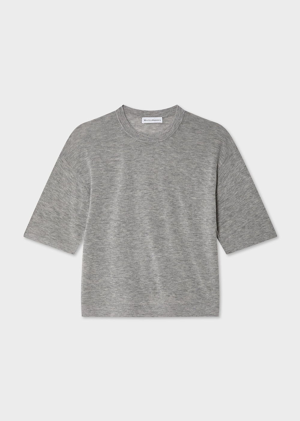 Superfine Cashmere Blend T-Shirt - Slate Heather - White & Warren Canada - Danali