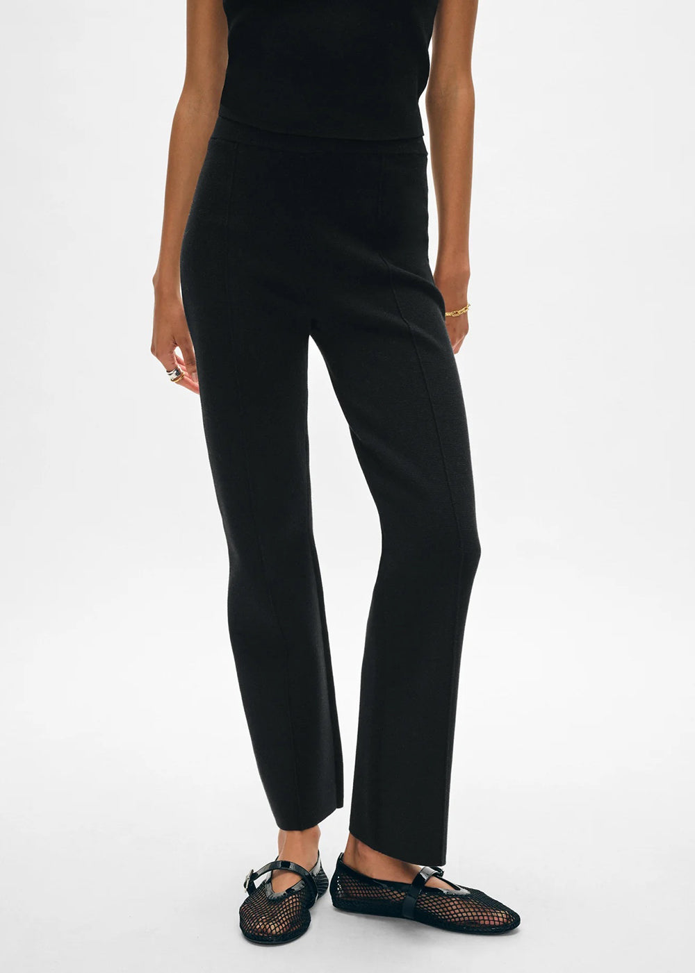 Superfine Organic Cotton Kick Flare Pant - Black - White and Warren Canada - Danali