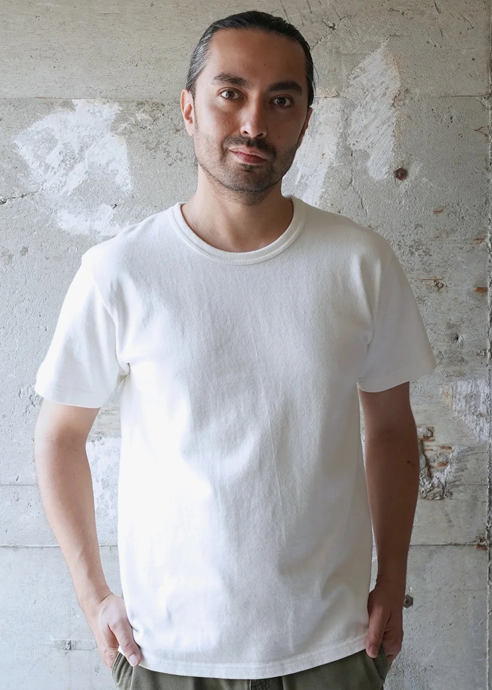Double Heavyweight Crewneck T-Shirt - White - Wonder Looper Canada - Danali