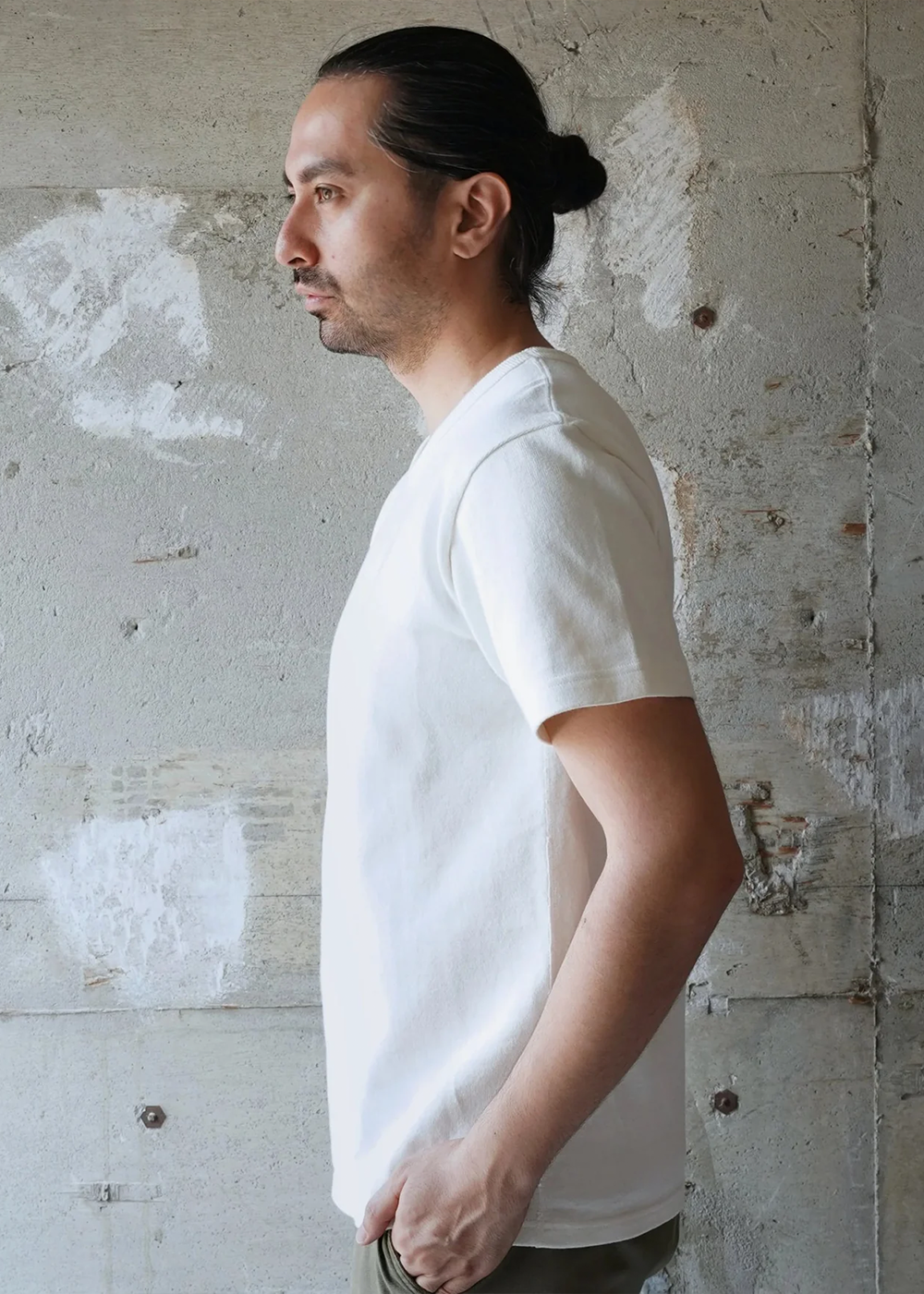 Double Heavyweight Crewneck T-Shirt - White - Wonder Looper Canada - Danali