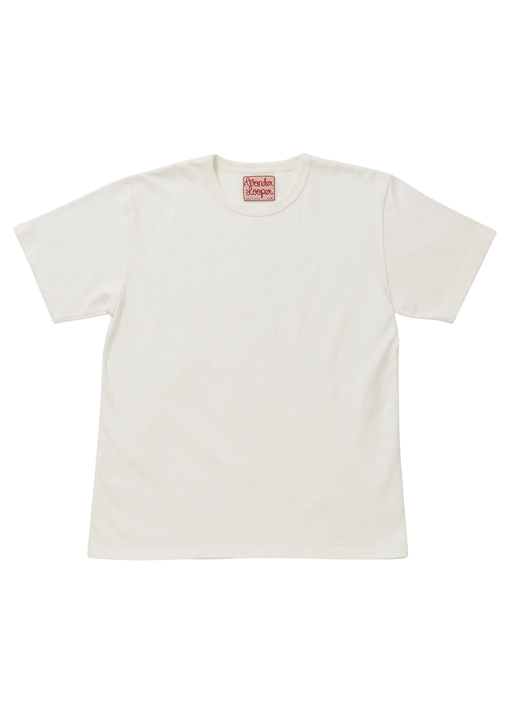 ELS Recycled Cotton Slub Crewneck T-Shirt - White - Wonder Looper Canada - Danali