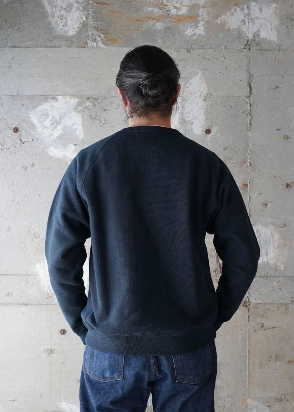 Pullover Crewneck - Double Heavyweight French Terry - Navy - Wonder Looper Canada - Danali