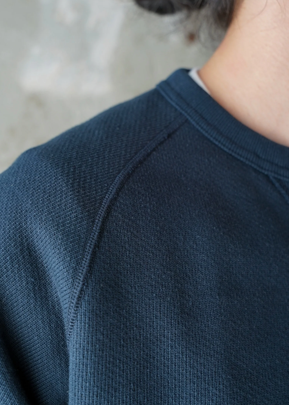 Pullover Crewneck - Double Heavyweight French Terry - Navy - Wonder Looper Canada - Danali