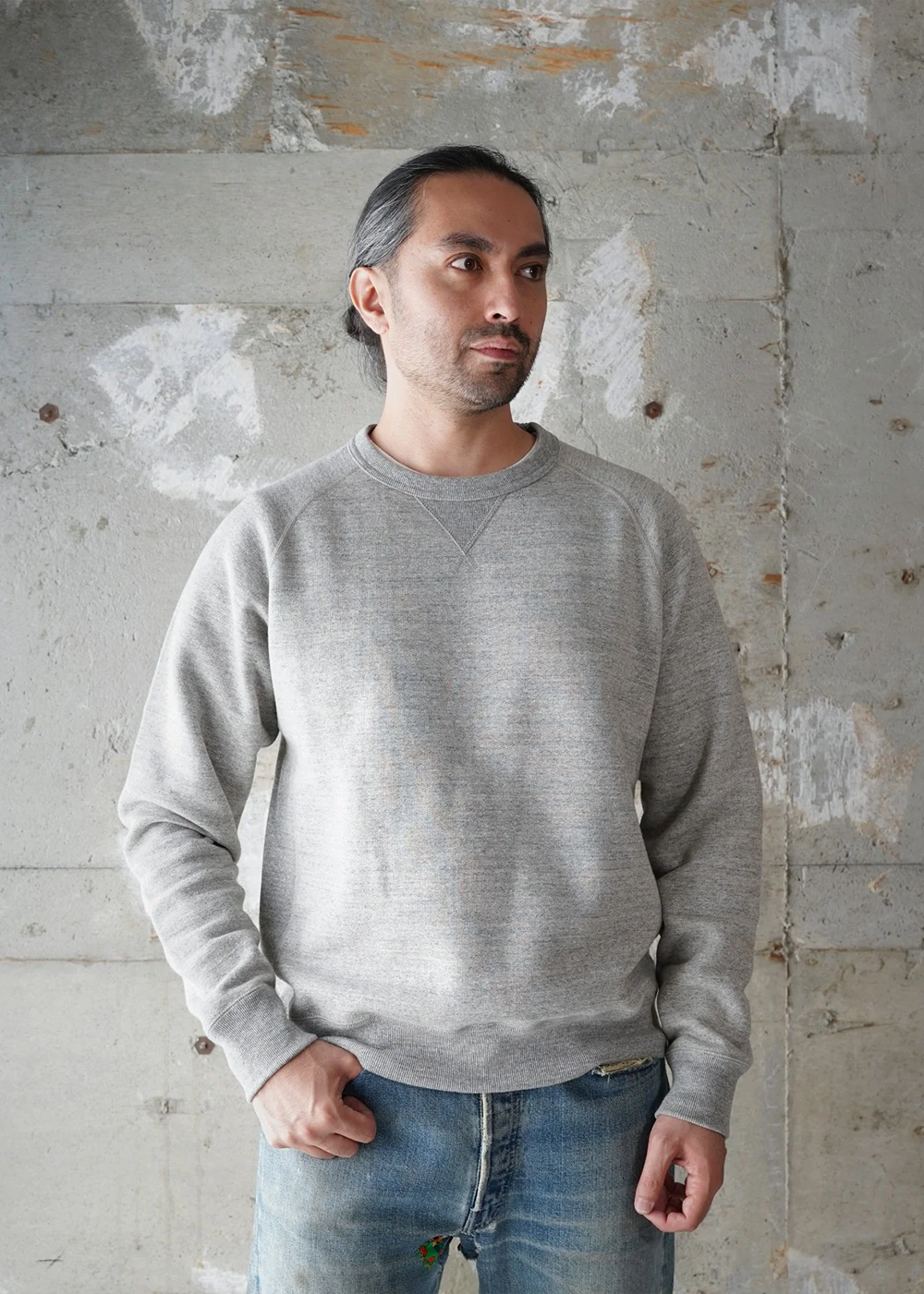 Pullover Crewneck - Fleeced Foxfibre - Heather Grey - Wonder Looper Canada - Danali