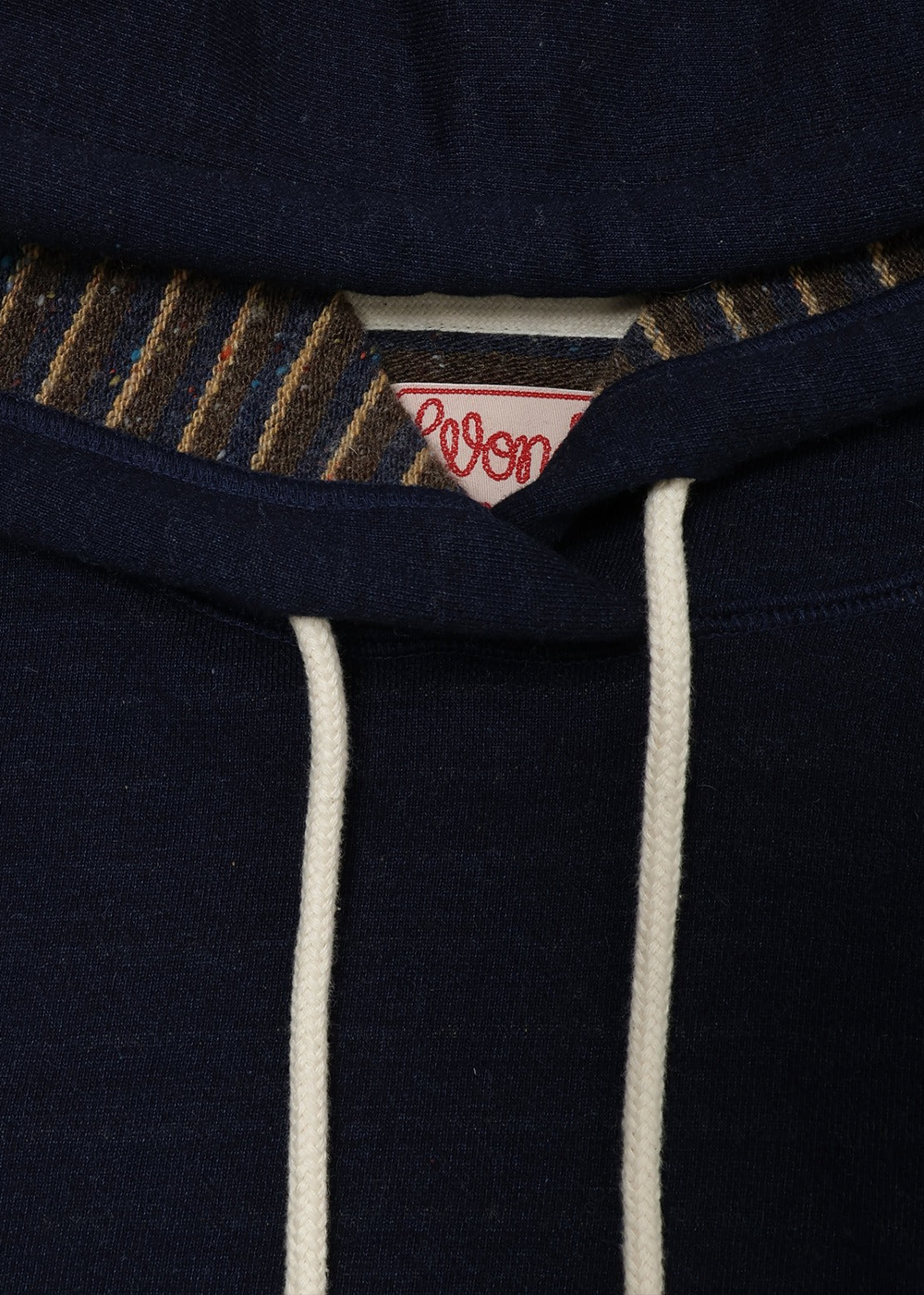 Pullover Hoodie - Real Indigo Blanket Striped French Terry - Wonder Looper Canada - Danali