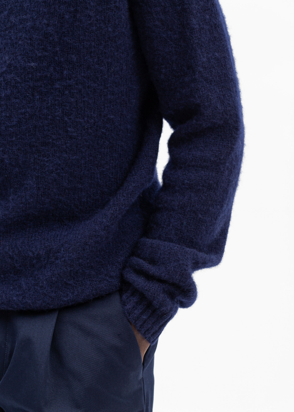 Birnir Brushed Lambswool Sweater - Dark Navy - Norse Projects Canada - Danali