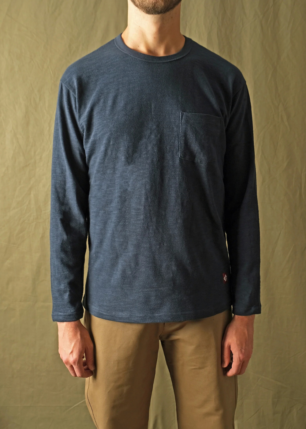 Navy Slub L/S Pocket T-Shirt