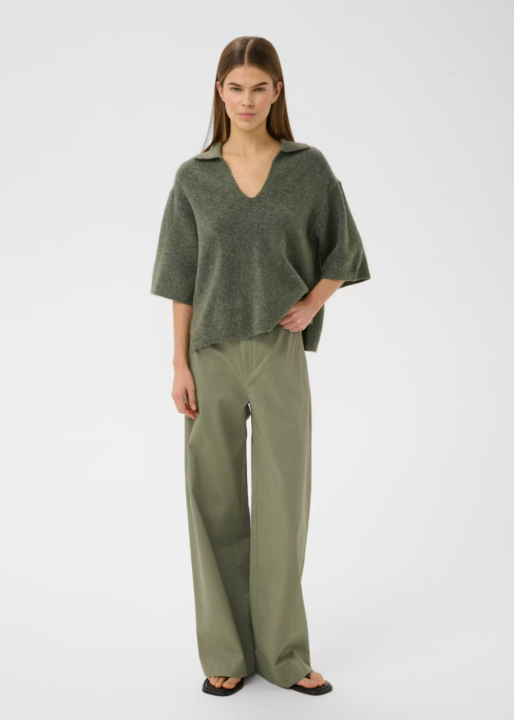 Diaz Wide Pants - Mulled Basil - InWear Canada - Danali - 30112318